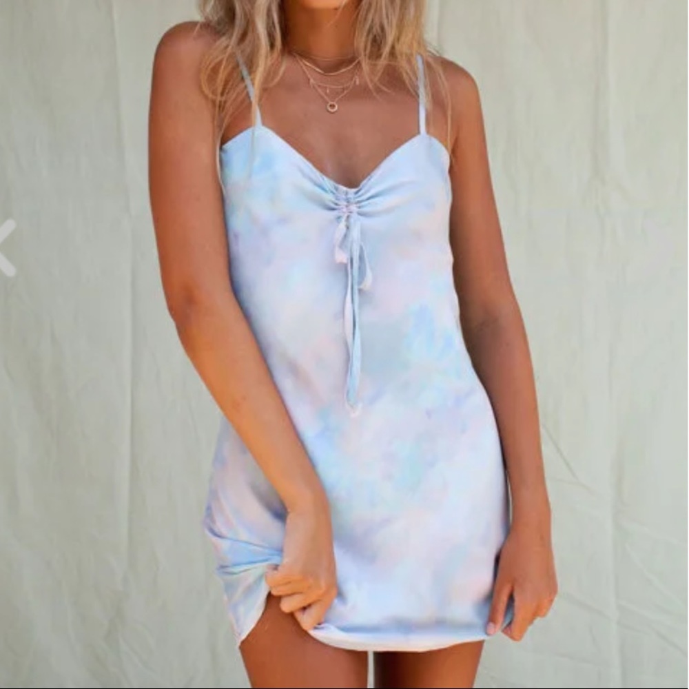 S-L Lavender and blue tie dye dress